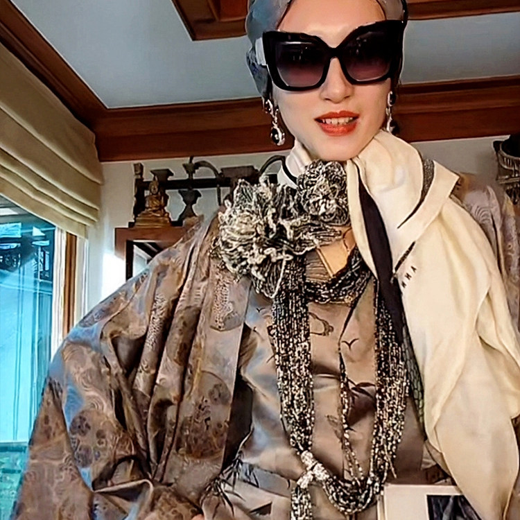 我是朱丽叶博物馆特织全丝宋錦摩洛哥风拖地外套