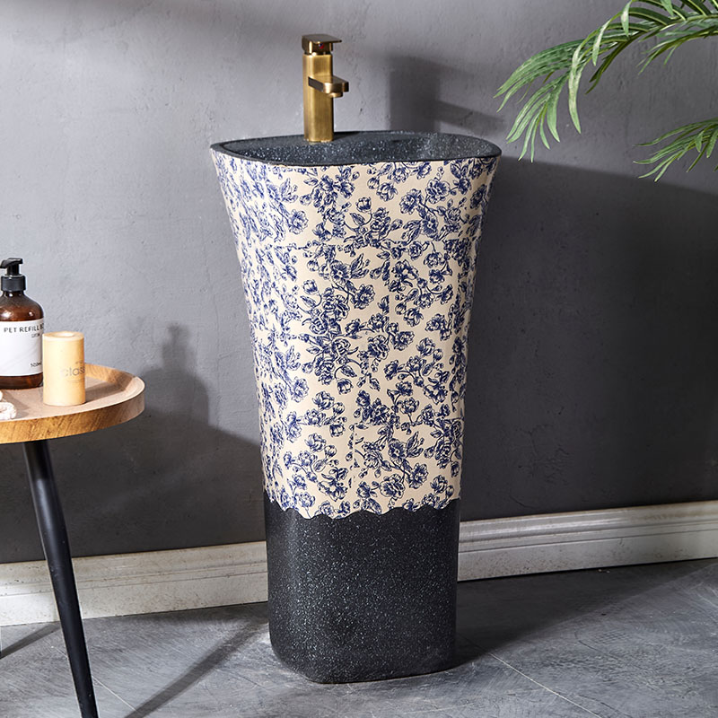 艺术青花立柱盆鑫赫不褪色不开裂