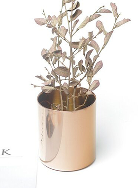 黄铜金色花瓶 北欧Ferm Living款 Brass圆金笔筒花器收纳杯置物筒