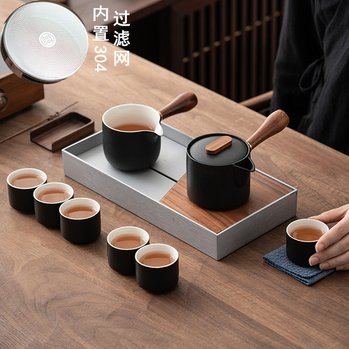 侧把茶壶功夫茶具便携包套装