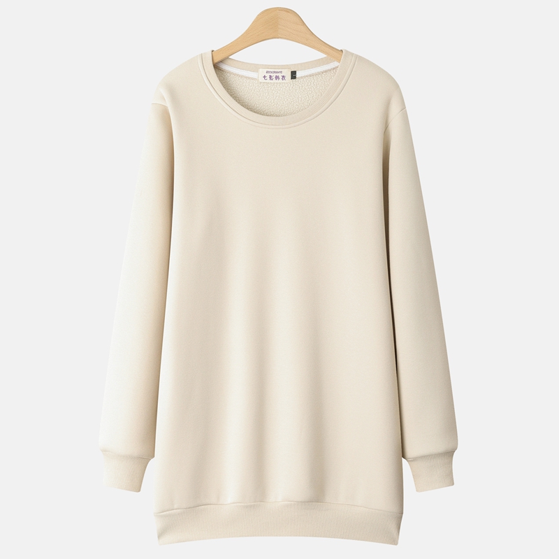 加绒宽松纯棉韩版中长款卫衣遮臀