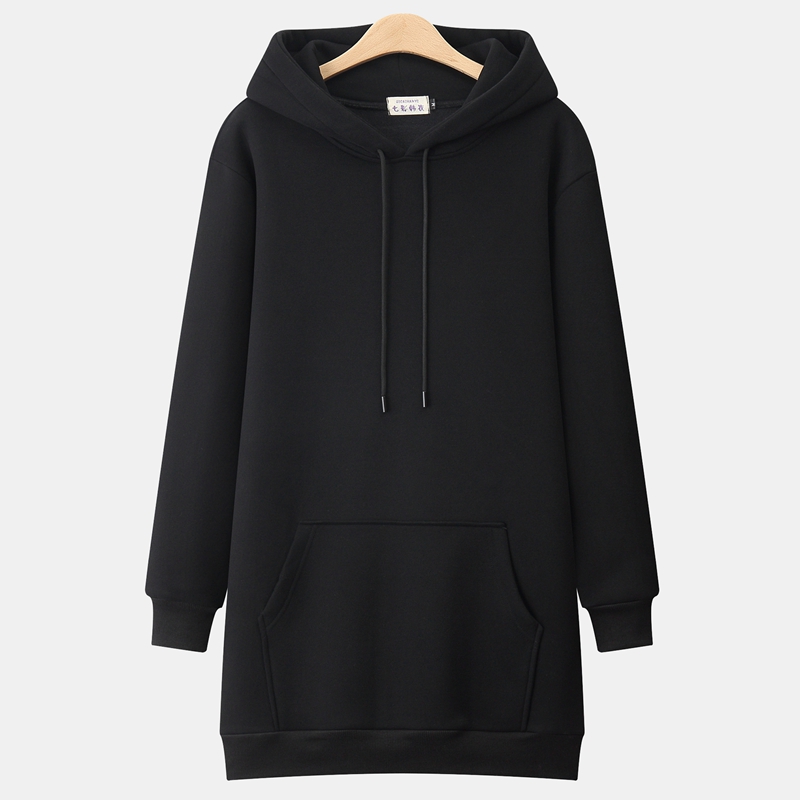 秋冬大码连帽加厚加绒中长款卫衣女2025新款爆款上衣显瘦外套薄款