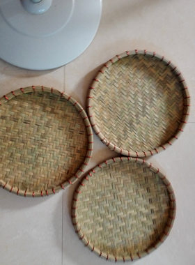 传统早餐店蒸肠粉竹制品手工沙河机配套锅蓝肠粉专用窝筛篮盖簸箕