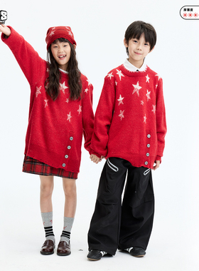 JAC梦想家童装◆来自星星 26新年限定款红色星星男女儿童软毛衣