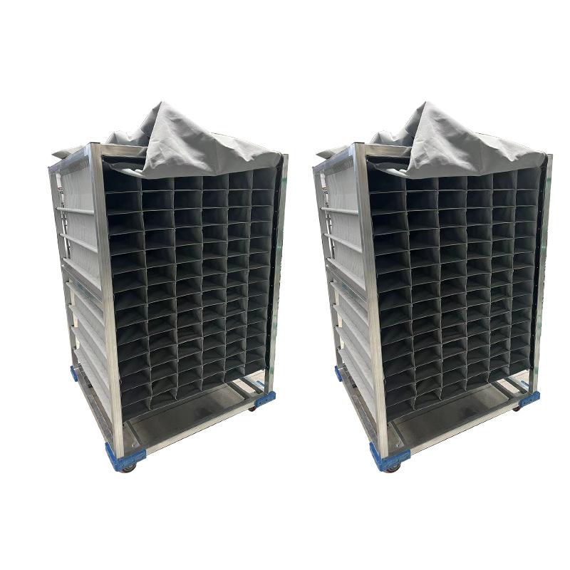 储物格子货架周转台布袋车 车间工具配件收纳方格子仓储货架定制