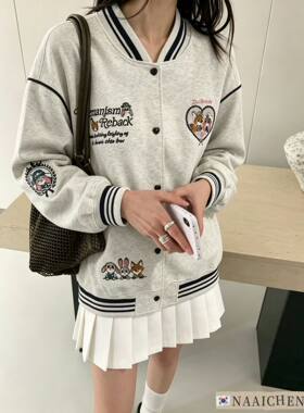 秋季新款朱迪尼克重工刺绣棒球服外套女开衫宽松韩版百搭休闲外套