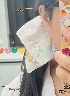 【时屿手作】碎花动物蕾丝大肠发圈蝴蝶结方巾发圈