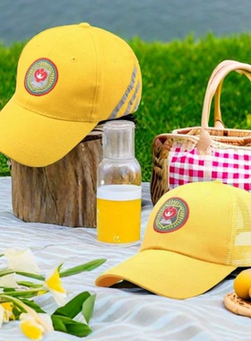 儿童安全小黄帽中小学生孩子朋友上下学学校团体荧光返光棒球帽子