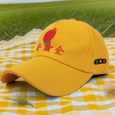 儿童小学生幼儿园安全小黄帽子棒球帽遮阳帽刺绣纯棉学校鸭舌帽子