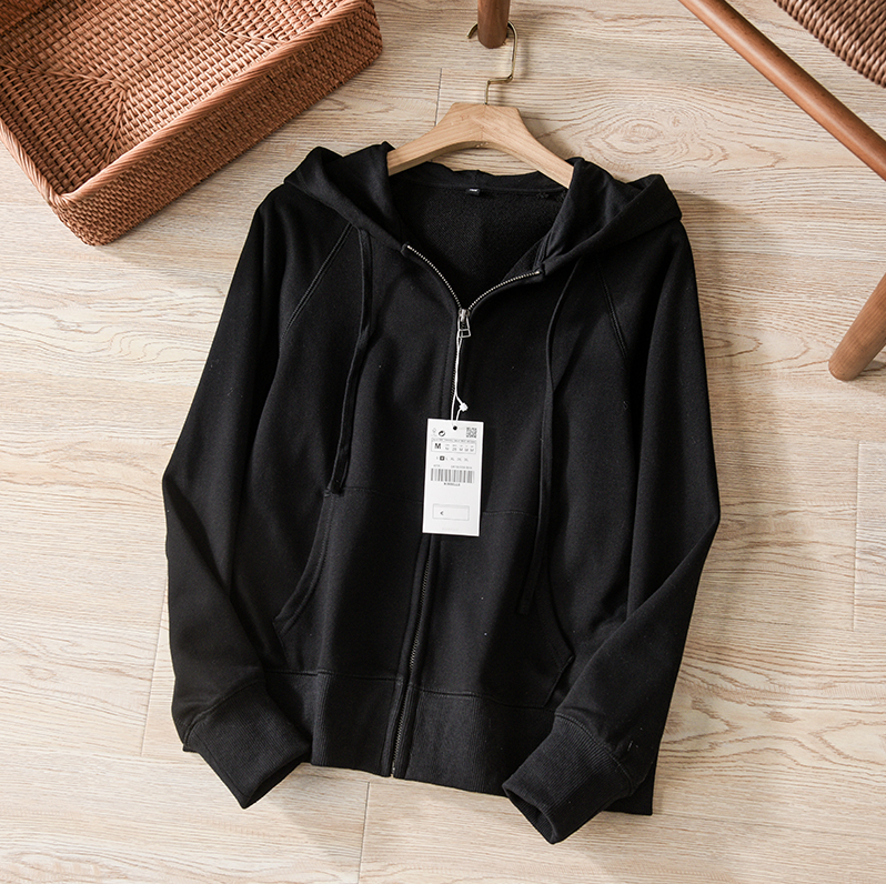 外贸简约百搭运动休闲连帽卫衣女