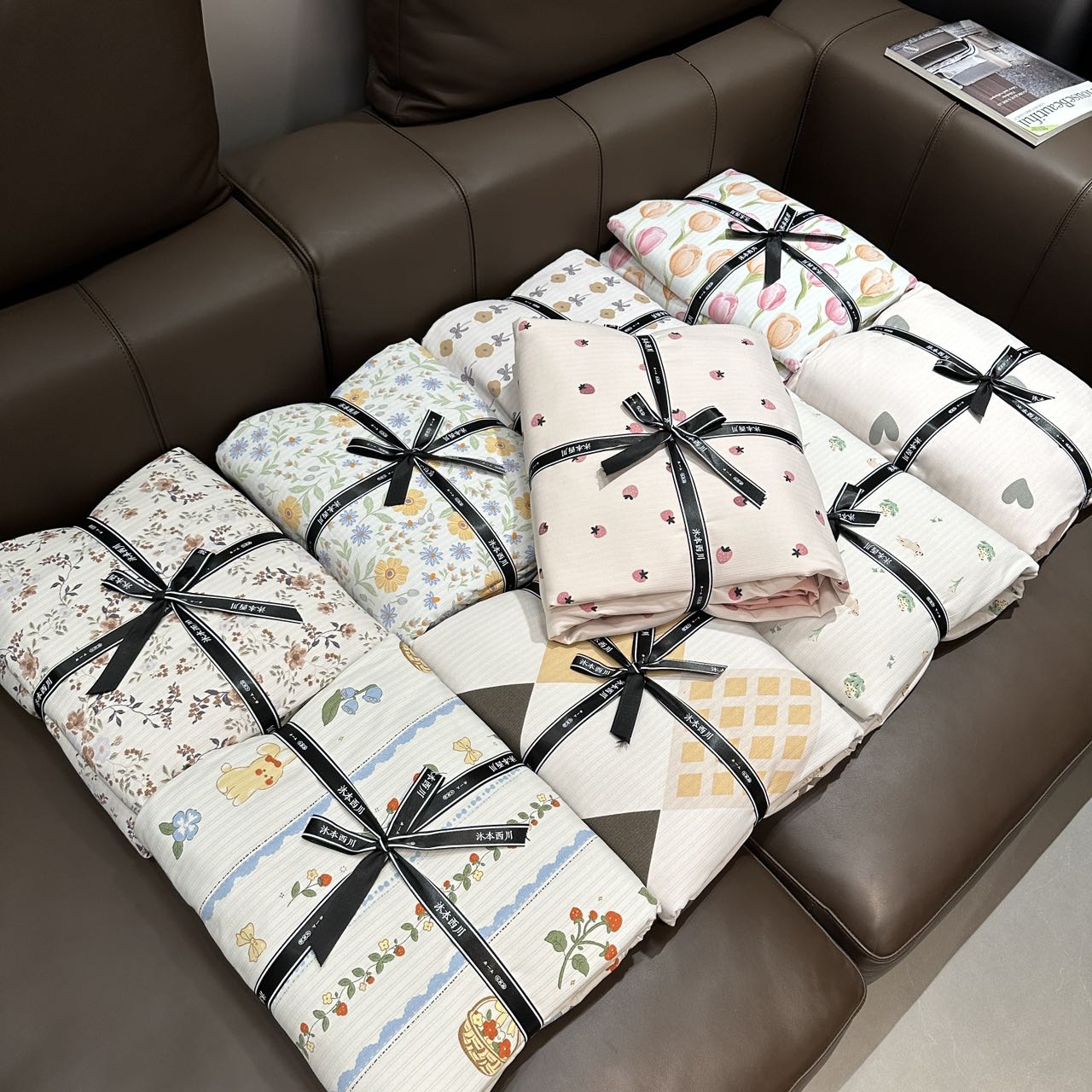 出口单！自留款！2025新款有氧提花小豆棉床品四件套被套床单枕套