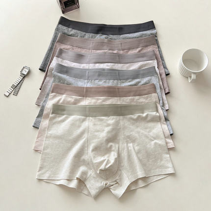 三条装！性价比真的高！7A抑菌男士内裤纯棉底裆平角内裤四角短裤