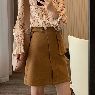 复古时尚 2025春秋季 高腰显瘦灯芯绒半身裙短裙半裙 国内单 198