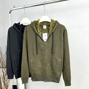 真的很惊喜！出口单！外贸男装！2025冬季加绒连帽夹克外套男卫衣