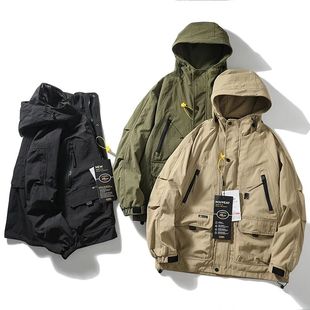 上身真的帅！2025秋季户外上衣防风防水连帽工装外套夹克男冲锋衣