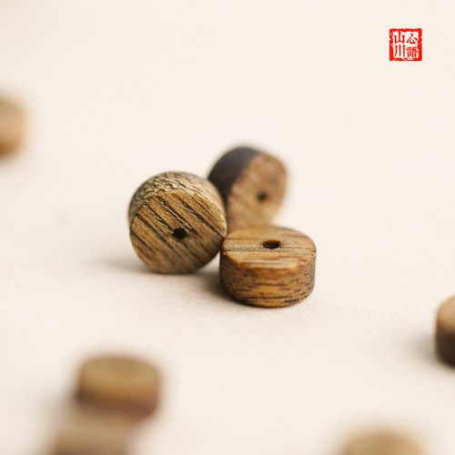 天然奇楠沉香直切片手串隔片