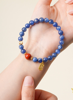 山川心语蓝晶石手链纯天然叠戴