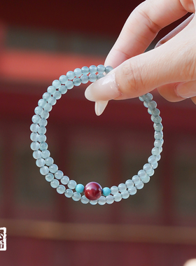 山川心语朱砂翡翠本命年转运手链