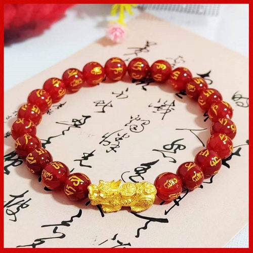 收藏级天然红玛瑙手串女玛瑙高级感玉髓闺蜜本命年礼物貔貅手链