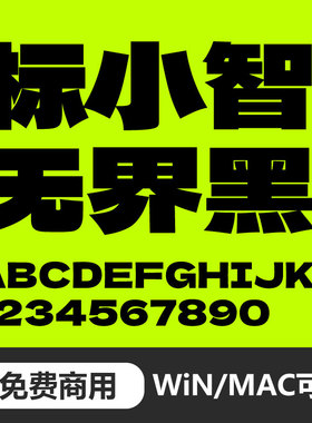 标小智无界黑免费商用促销标题字体PS字体LOGO字体WinMac电脑通用