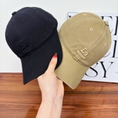 美式 街头简约刺绣字母棒球帽子男女水洗纯棉软顶遮阳帽百搭鸭舌帽
