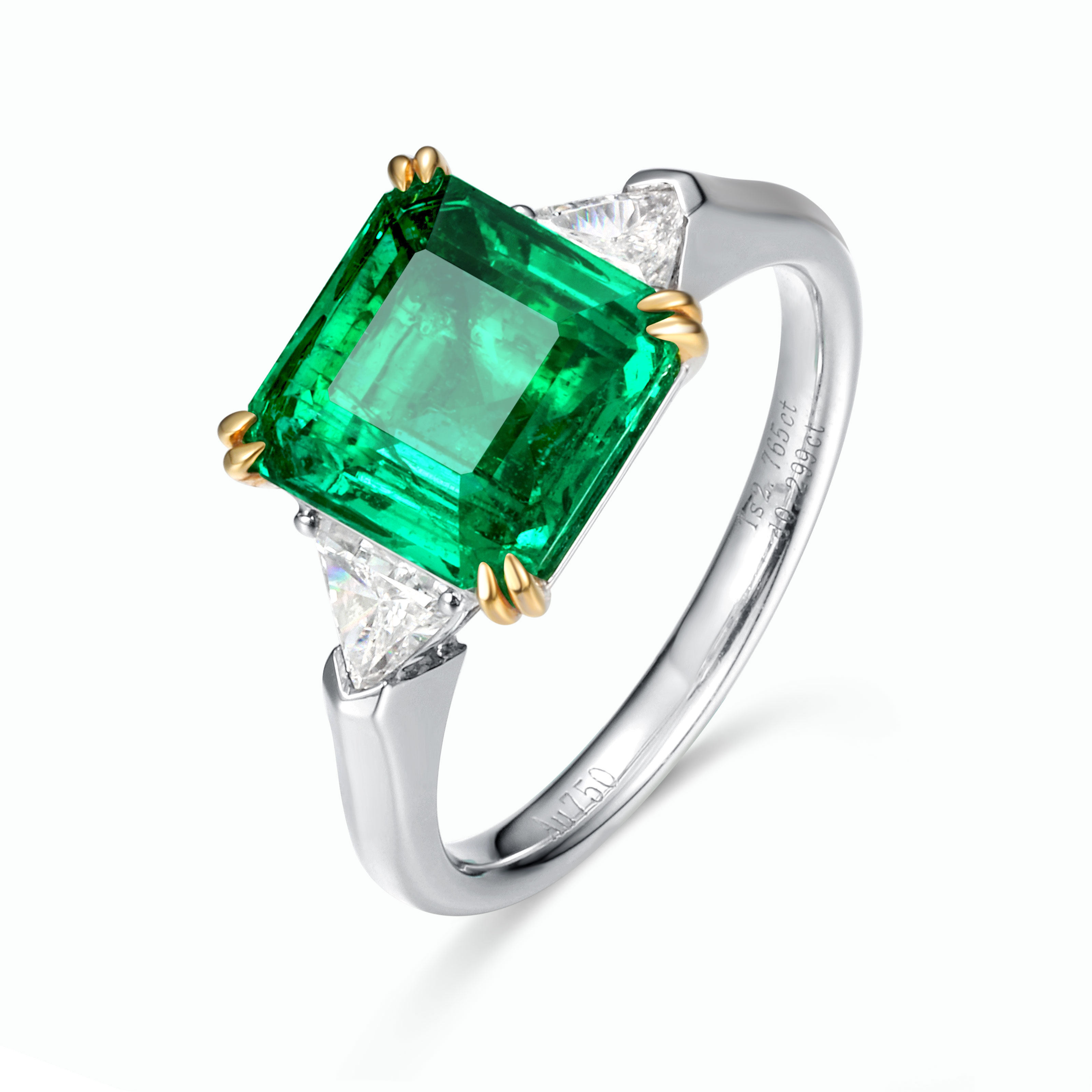 76克拉祖母绿宝石方形简约款戒指女