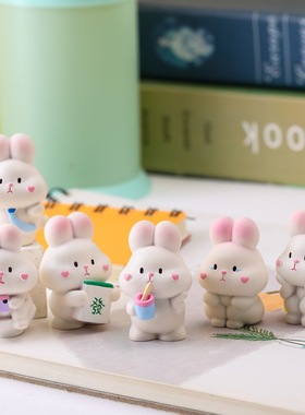 树脂卡通可爱迷你小兔子