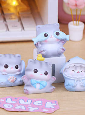 布丁喵桌面装饰品摆件汽车创意