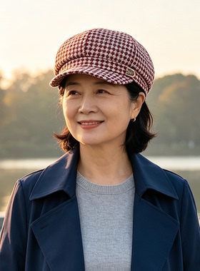 中老年洋气老太太鸭舌帽女帽子防风保暖妈妈帽休闲时尚老婆帽
