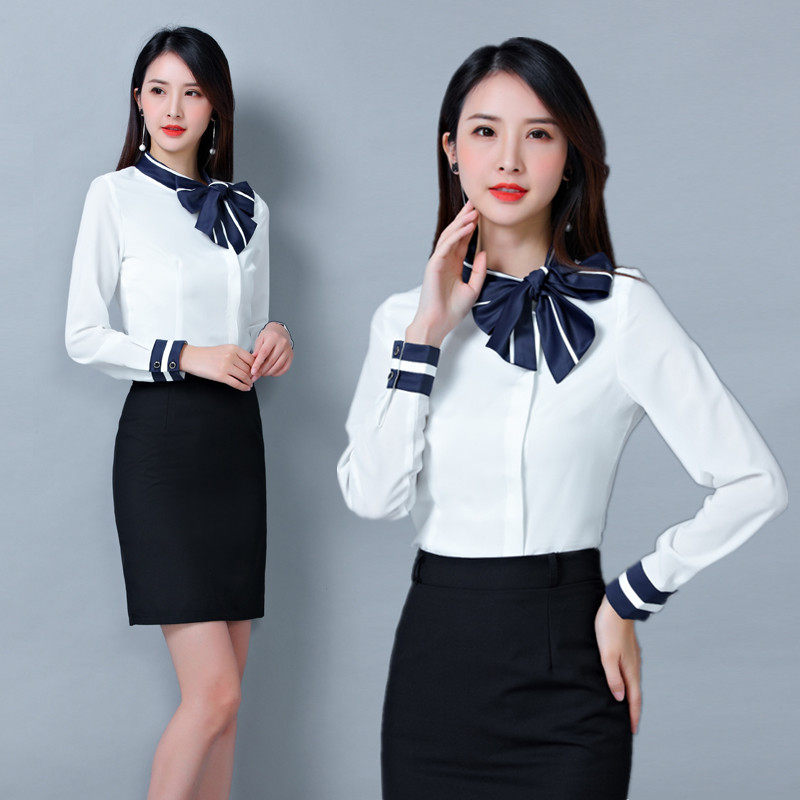 职业装女衬衫套装ol气质修身雪纺衫工装套裙子两件套美容师工作服|msdalam kategori Butik wanita / wanita, menetapkan/pakaian seragam pelajar/seragam kerja, skirt kerjaya guaman - dari Buy2taobao.com untuk memberikan perkhidmatan ejen Taobao profesional membeli