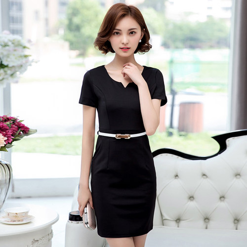 显瘦职业通勤聚酯纤维+棉纯色