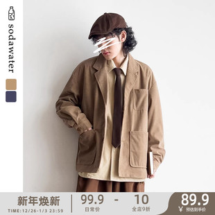 春季 小西装 青年流行华夫格单西外套 时尚 苏打汽水工作室日系男女款