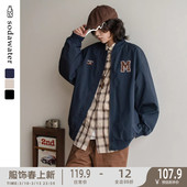 青春休闲百搭外套 棒球领刺绣夹克男女同款 苏打汽水工作室春季 时尚