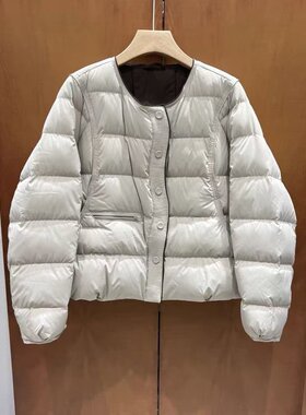 薄款羽绒棉服女短款2025秋冬新款小款简约洋气圆领宽松外套保暖衣