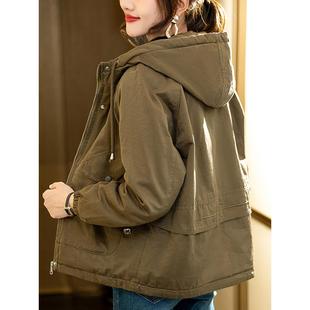 加绒加厚短款 时尚 棉服女2025冬季 女装 宽松派克服加厚外套 新款 冬季