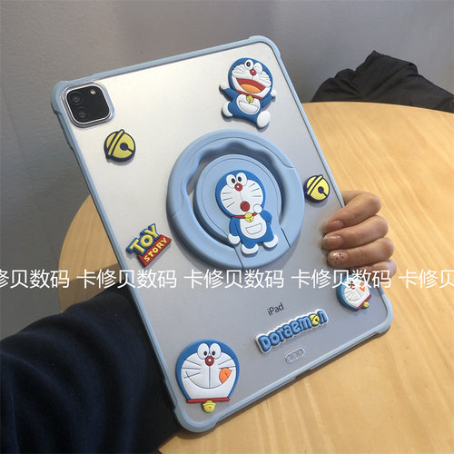 DIY蓝胖子360旋转磨砂亚克力华为平板MatePad 11.5s保护套air11.5寸SE11卡通2024防弯tgr-w10支架pro12.2后壳