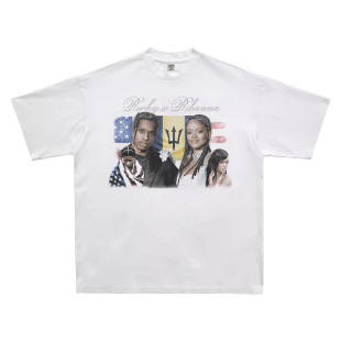 纯棉T恤tee RIRI蕾哈娜情侣短袖 踢恩踢vintage美式 复古嘻哈ROCKY