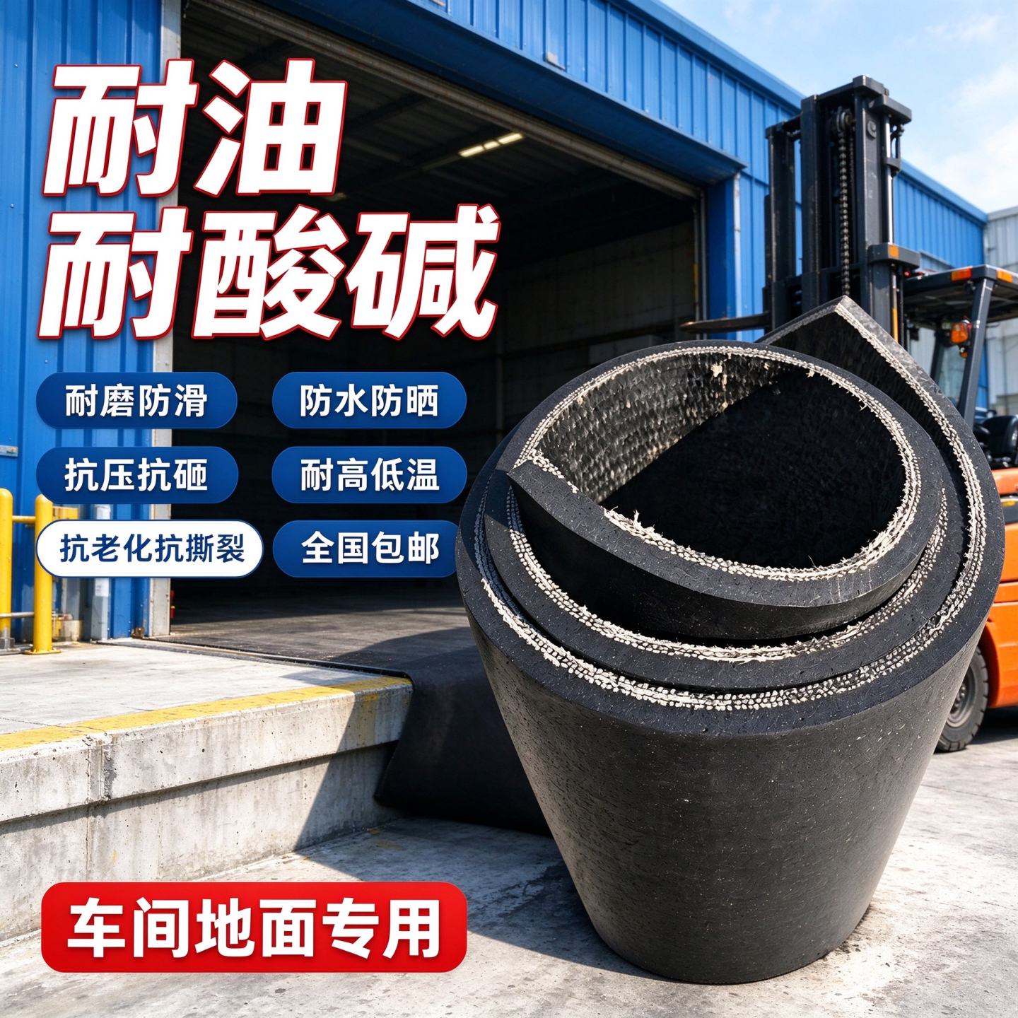 橡胶垫车用防滑垫片货车车垫荣光新卡铺车厢铺车底地胶皮垫输送带