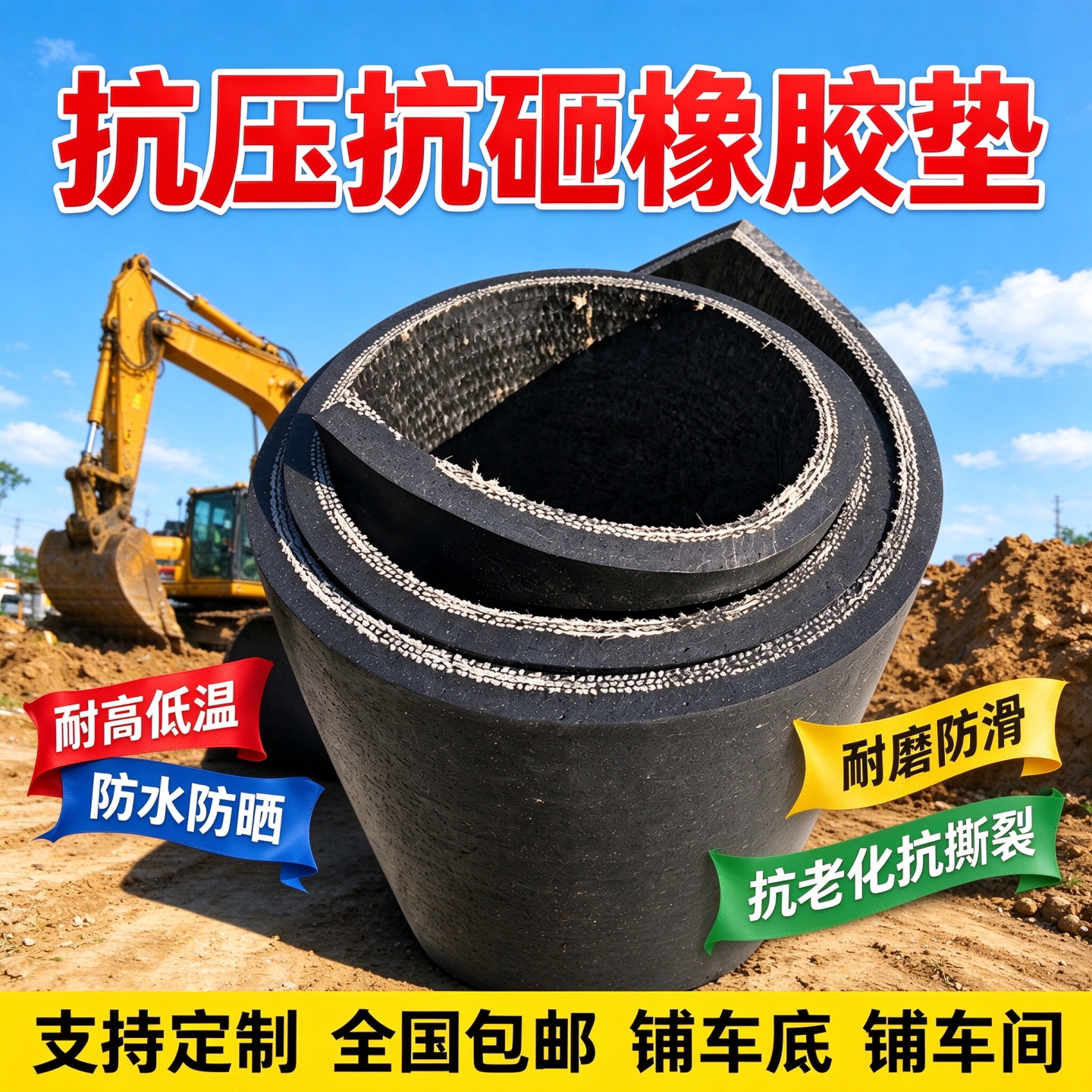 车厢橡胶垫车用防滑地垫车底加厚货车车箱耐磨车垫胶皮铺地面脚垫