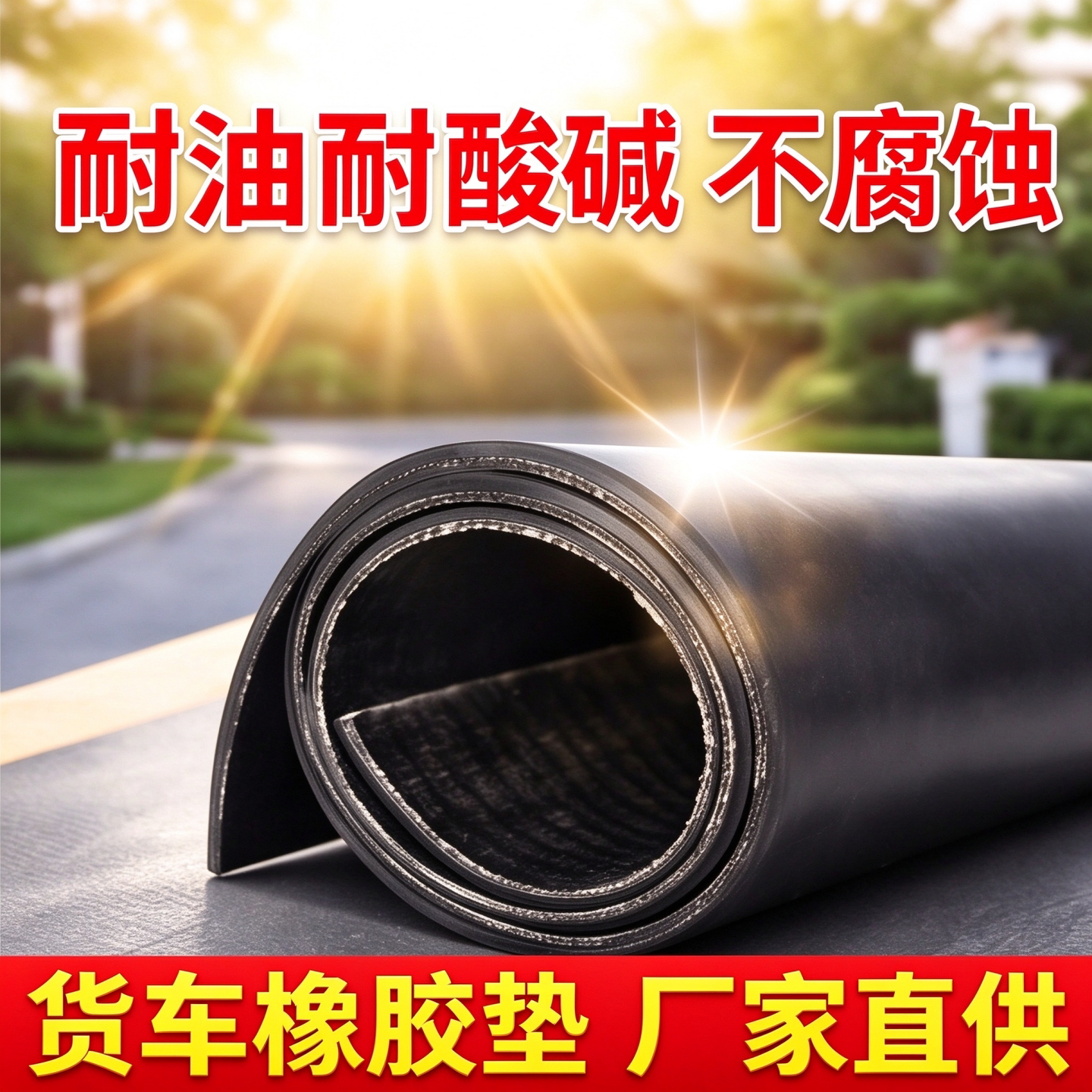 夹线耐磨橡胶板铺车厢橡胶垫输送带铺车间防滑货车车箱橡胶皮垫子