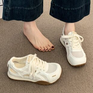 回力镂空女鞋夏季2025新款单网面透气薄款运动小白鞋初中学生包头