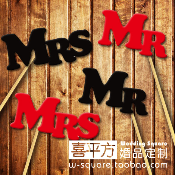 [Hi square] MR&MRS/ Thicker thread empty/wedding originality Photo props Funny shape Wedding photosin the Festive supplies/Gift , Other Festival Gifts  category - from Buy2taobao.com to provide professional Taobao agent buy service