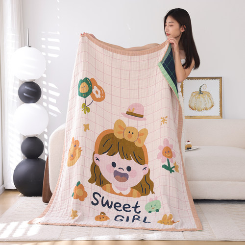 儿童纯棉纱布毛巾被盖毯午睡毯