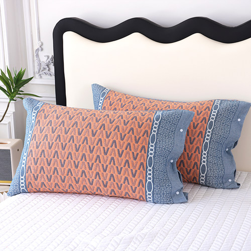 纯棉纱布枕套一对枕芯套柔软成人