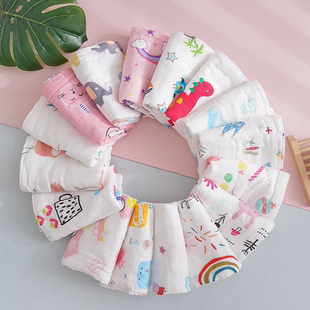 婴幼儿口水巾喂奶六层纯棉纱布洗脸毛巾方巾手绢儿童手帕宝宝用品