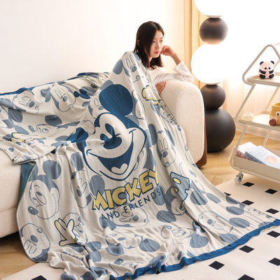 竹纤维冰丝凉感卡通盖毯毛巾被