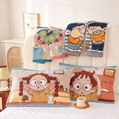 八层卡通纯棉纱布儿童枕巾单人家用加厚柔软透气全棉宝宝枕头盖巾