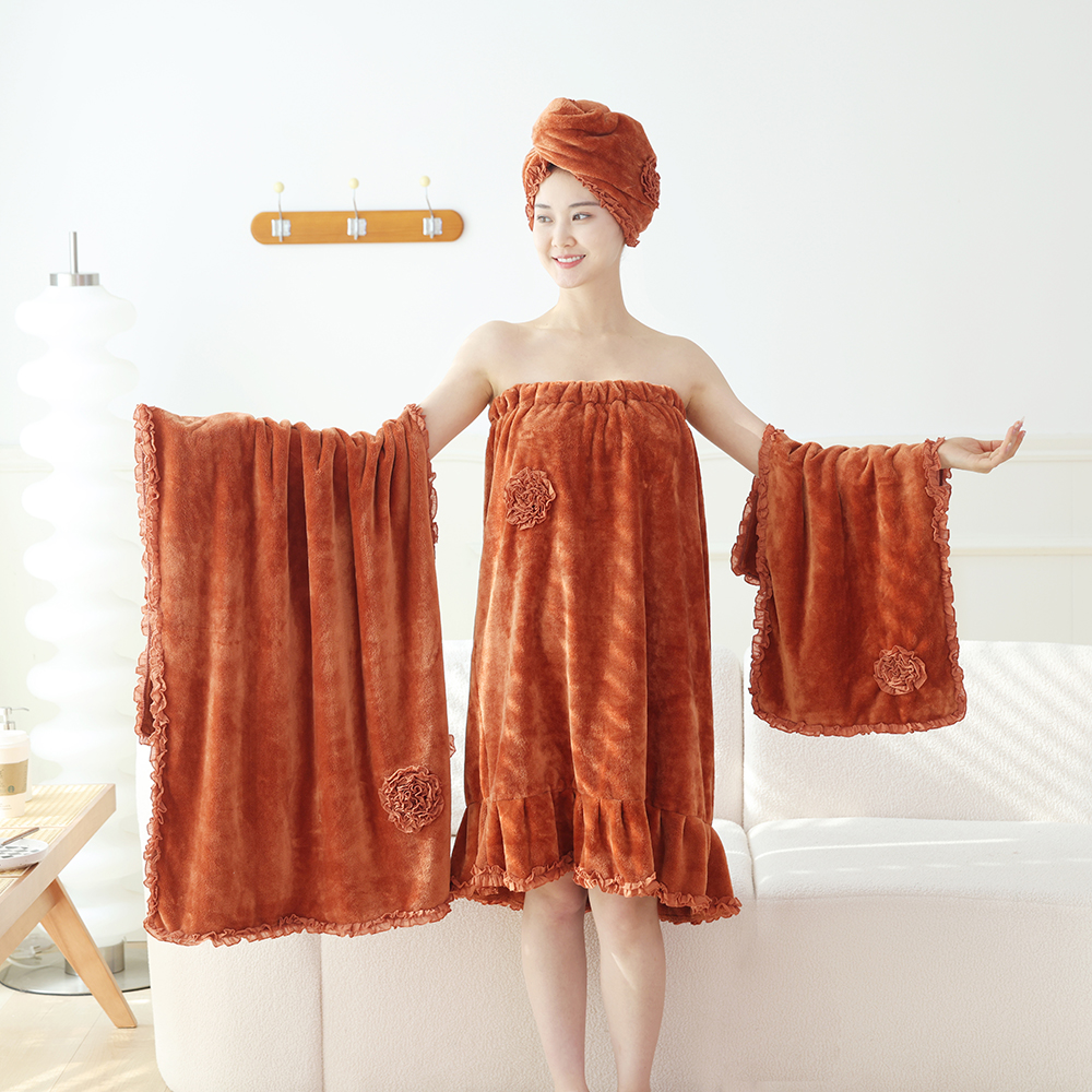 珊瑚绒吸水速干不掉毛浴巾大毛巾