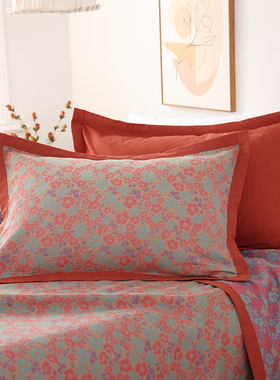 绑带纯棉枕巾一对装家用防滑不脱落盖巾全棉枕套加厚枕芯内胆套