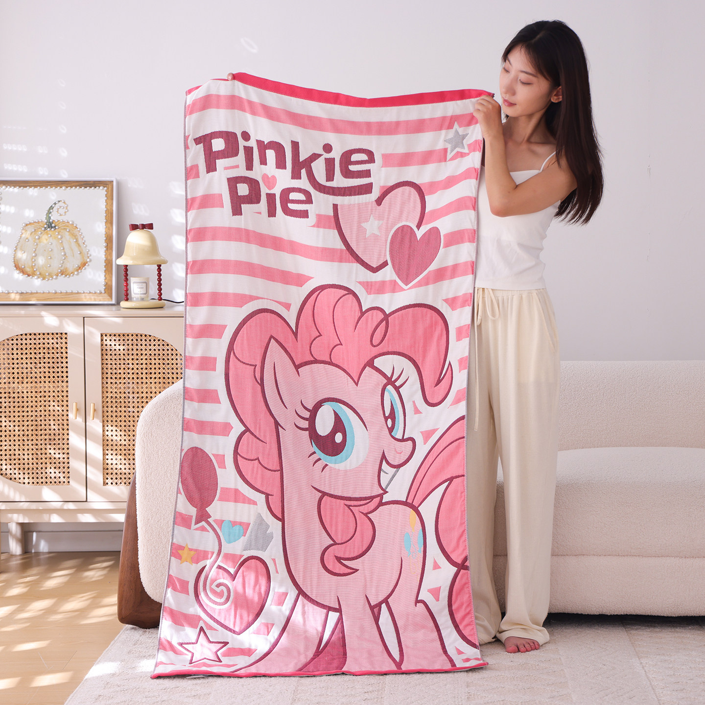 小马宝莉纯棉纱布浴巾全棉柔软可爱卡通大毛巾吸水速干洗澡裹身巾